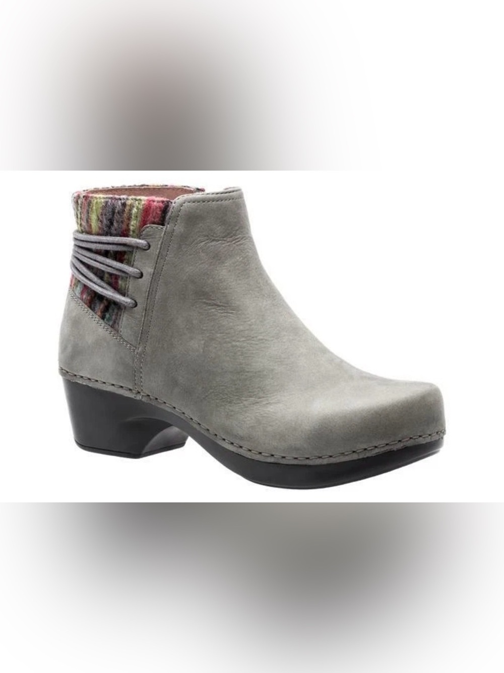 Dansko TAMI Gray Nubuck Leather Ankle Clog Boots Women’s Size Eur 41.